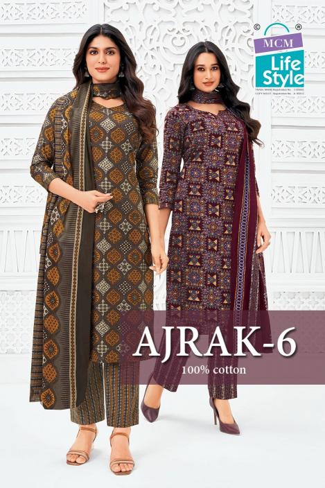 MCM ajrak vol-6 cotton kurtis wholesale
